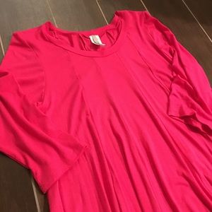 Klassy Girl Boutique  Hot Pink Mid Calf Dress